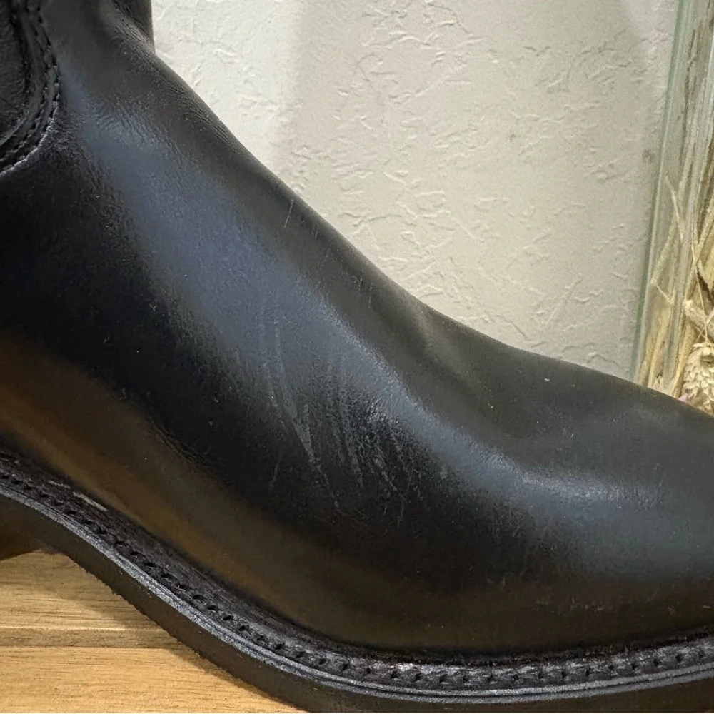 Vintage NWT Justin Boots 3040 Black Roper Boots Men’s 9D USA NOS w/Box - Picture 12 of 15
